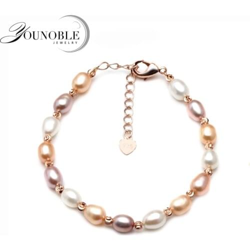 Real Natural Freshwater Pearl Bracelet For Women,Fashion Adjustable Femme Bracelet With Pearl Party Gift