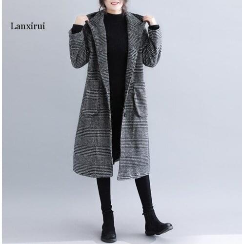 Winter New Elegant Womens Hoodie Coat Double-Faced cotton Long Sleeve Slim Mid-Length Overcoat Hooded Coat Women Outwear