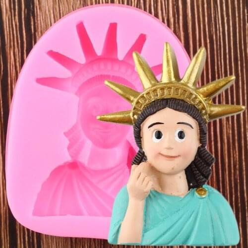 3D Cartoon Statue Of Liberty Silicone Mold Fondant Chocolate Mould Cake Decorating Tools Soap Resin Clay Candy Moulds