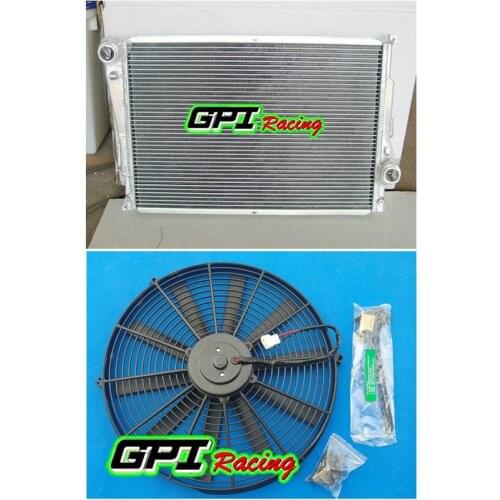 Aluminum radiator +fan for BMW E46 M3 330D 328 Ci 323 Ci 320 Ci 318 i Manual 99-07 91