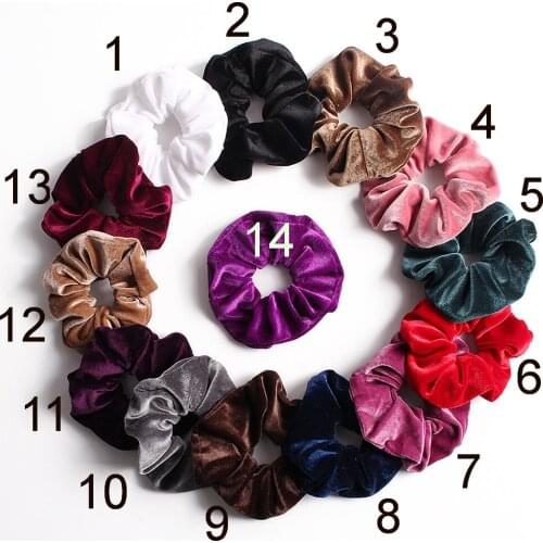 Velvet Hair Scrunchies Elastic Hair Bands Accessories for Kids Womens winter Ponytail Velour scrunchie Hair Bun Wraps FJ3350