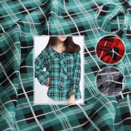 White waxberry Crepe de Chine classic plaid series European and American temperament summer dress fabric 3 colors Free shipping