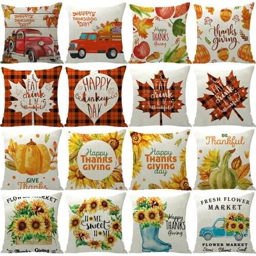 Thanksgiving Series Pillowcase , Decor Sofa Cushion Case , Bed Pillow Cover , Car Cushion Cover , Cute Pillow Case