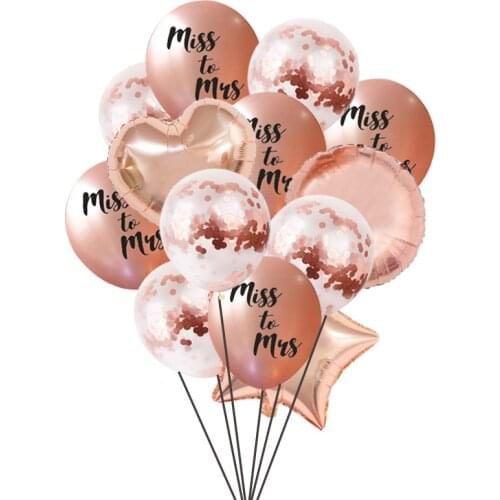 Chicinlife 1set rose gold Goodbye Miss Hello Mrs Balloon Hen Party Wedding Mr To Mrs Bachelorette Party Balloons Party Decor