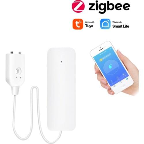 Tuya Smartlife APP Remote Control Zigbee Water Leakage Detector Sensor Alarm Wire Water Level Detector