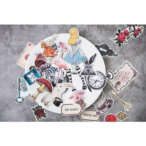 KSCRAFT Adventure Alice rabbit in Wonderland Sticker for Scrapbooking Happy Planner/Card Making/Journaling Project