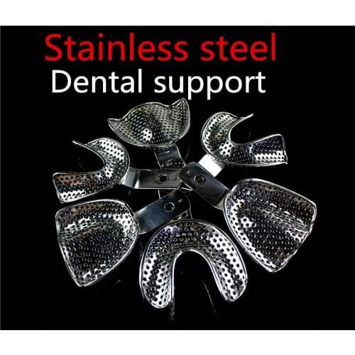 Medical oral cavity denture instrument 3 types of stainless steel imprint pallet with holes dental tooth pallet teeth Support