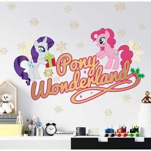 Fashion Cartoon Wallpaper Colorful Small Horses Wall Sticker Wonderland Snowflake Stickers Home Decoration Wall Sticker For Kids