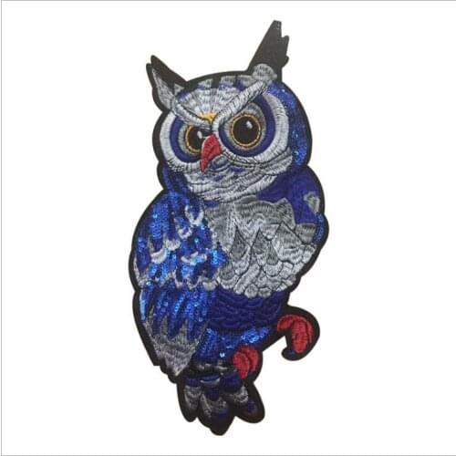 2018 New Owl With Embroidered Patches Fashion Applique sew on Patch for Clothes Bags DIY Decal Apparel Accessory 1pcs