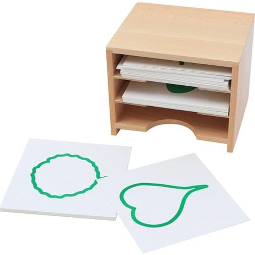 Montessori Teaching Toys Leaf Cards with Its Cabinet Toy for Children House Center Cards Set PVC Materials Educational Toy Game