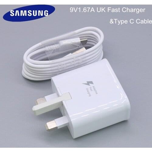 Original Samsung Fast Charger S10 A70 USB Power Adapter 15W Quick Charge Type C Cable for galaxy A50 A40 s8 s10e note 8 9 10 pro