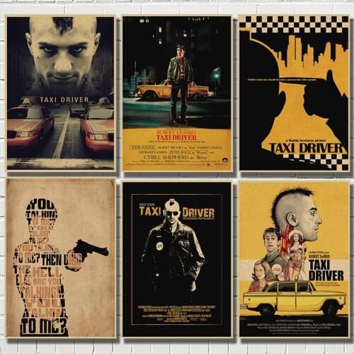 Taxi Driver Movie Poster Antique Print Painting Kraft Paper Living Room Bedroom Vintage Wall Sticker