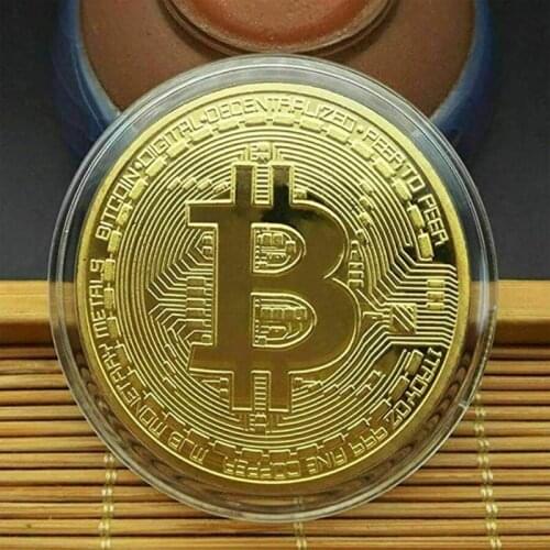 Gold Plated Bitcoin Coin Collectible Creative Souvenir Art Collection Physical commemorative Casascius Great Gift Bit Coin Metal