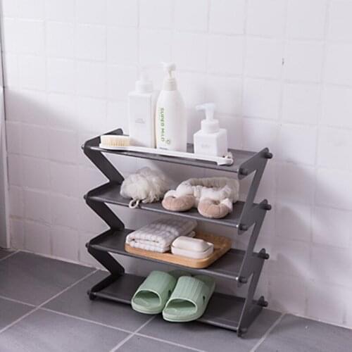 Simple Stainless Steel Assembled Shoe Rack Save Space Slippers High Heels Home Dormitory Foldable Multi-Layer Storage