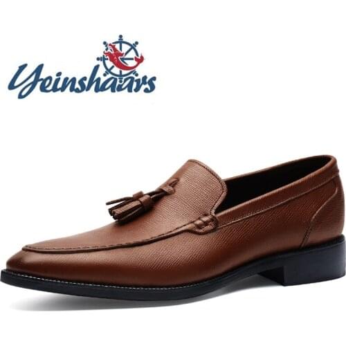 High Quality Luxury Loafers Casual Brown Shoes Men Genuine Leather Business Oxford Brand Evening Dresses Handmade Formal Shoes