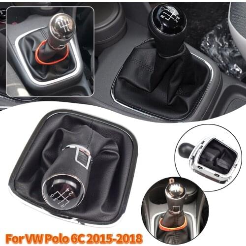 For VW Volkswagen Polo 6C 2015 2016 2017 2018 Car Manual 5 Speed Gear Shift Knob Shifter HandBall With Gaiter Boot