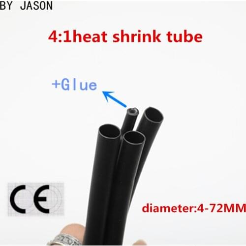 1meter 4:1 heat shrink tube with Glue thermoretractile heat shrinkable tubing heat shrink tubing diameter 4MM-72MM