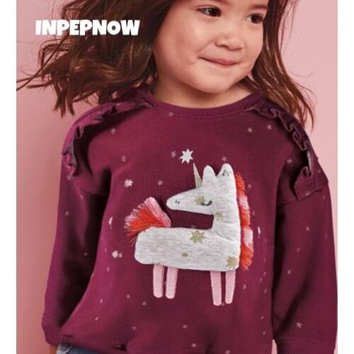 INPEPNOW Unicorn Cartoon Hooded Sweatshirts Boys Hoodies for Girls 2021 Winter Autumn Long Sleeve Shirts Kids Baby Clothes WY100