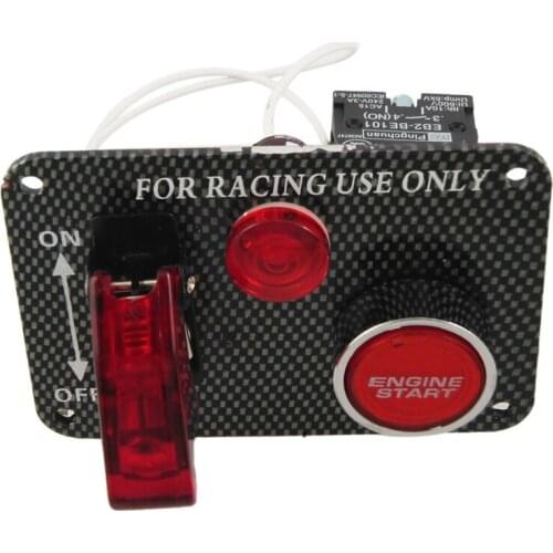 Carbon Fiber Racing Car 12V Ignition Switch Panel Engine Start Push Button