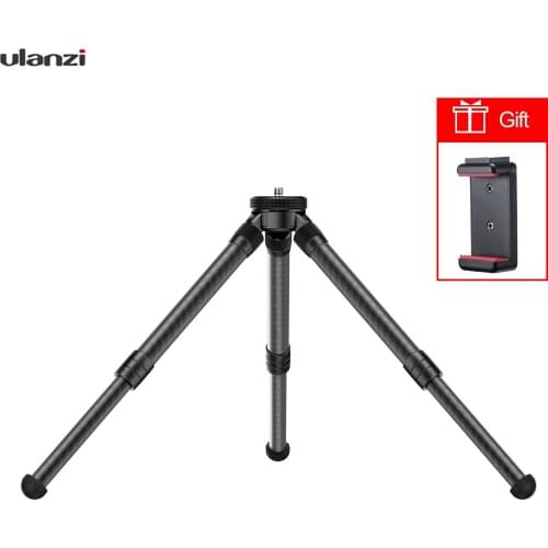 Ulanzi MT-28 Carbon Fiber Tripod Extendable Tripod Stand 2KG Payload with Cold Shoe 1/4 Screw Tripod For Smartphone SLR Camera