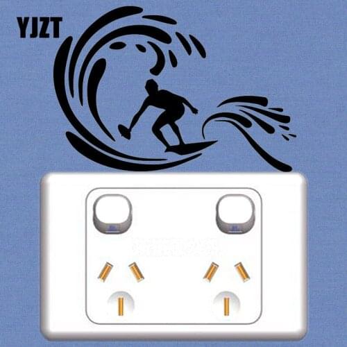 YJZT Surf Beach Removable Vinyl Wall Stickers Bedroom Switch Decals Decor 8SS-2582