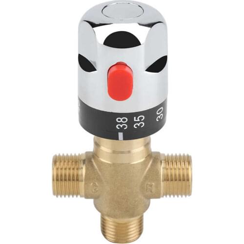 1PC Brass Pipe Thermostatic Faucet Mixing Valve Water Temperature Pipe Basin Thermostat Control Faucet Cartridges