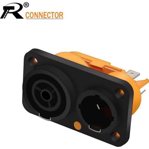1pc Couple Panel Mount Jack Socket NAC3FX-WP Waterproof 16A Female Powercon True Locking Cable Connector and E330 socket