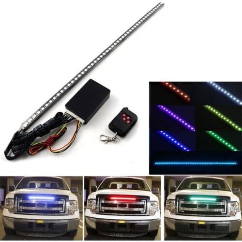 56CM 7 Color 5050 48 LED RGB Scanner Flash Car Strobe Knight Rider Kit Light Strip W91F