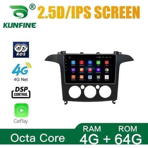Car Radio For Ford S-MAX 2007-2008 MT AC Octa Core Android 10.0 Car DVD GPS Navigation Player Deckless Car Stereo Headunit
