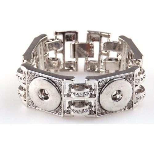 Free Shipping New arrival 2cm metal snap button Bracelet rhinestone DIY alloy charm bracelets