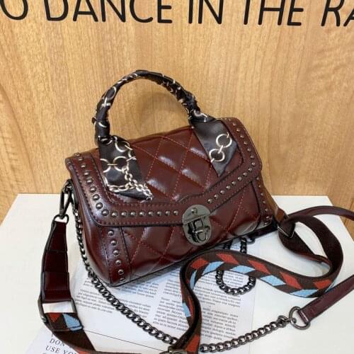 Brand Designer Fashion Womens Wide Strap Chain Small Flap Crossbody Bag Shoulder Bag Handbags High Quality PU Leather Totes