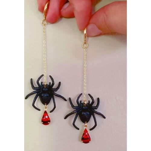 The Black Widow Dangles,Goth Earrings,Gothic Gifts for Her