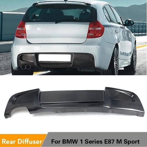 Rear Bumper Diffuser Lip Guard Spoiler for BMW 1 Series E87 M Tech M Sport Bumper 2007 - 2011 Carbon Fiber / FRP