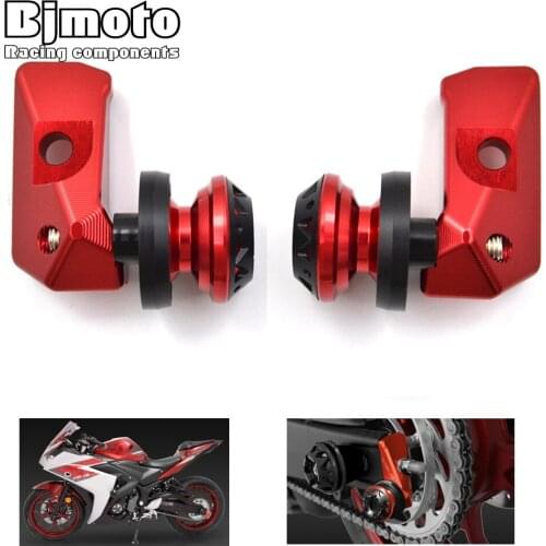 For Yamaha YZF-R25 R3 MT-25 MT-03 2015 2016 CNC Rear Axle Spindle Chain Adjuster Blocks with Spool Sliders MT25 MT03