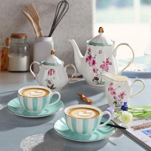 European Bone China High-End Coffee Cup Set Simple Home British Afternoon Tea Set Nordic Wedding Gift Tea Set