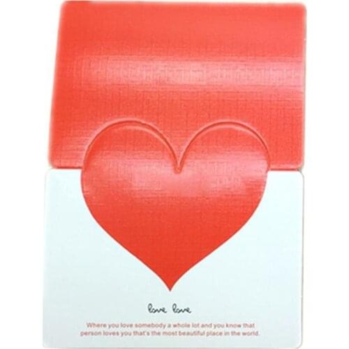 Hot Greeting Card Foldable Visual Paper Heart Pattern Blessing Card Party Supplies Fashion Invitations Cards