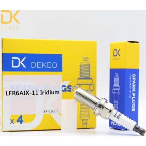 Dekeo LFR6AIX-11(5416) Iridium OEM Spark Plug Fit for BYD F0/F3 for Chana CX70 for Haima M3 for Zotye Z100/Z200/Z300 of 4PCS