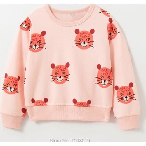 Cute Tiger 100% Fleeces Cotton Sweater Children tshirt Tee Blouse Baby Girl Clothes Kids Hoodies Bebe Girls Tops Sweatshirt 1-7Y