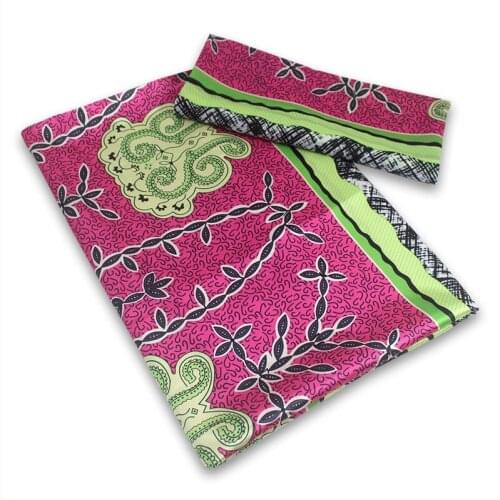 Fashion Satin Fabric African Wax Prints 2021 Latest 2+4Yards Soft Chiffon Fabric For dress Pure Silk Fabric For Patchwork B2-A6