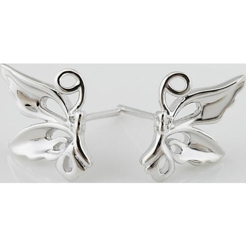 Fashion Minimal Butterfly Stud Earrings Hollow Geometric Tiny Lovely Insect Female Earring Piercing Accessory Daily Jewelry Gift