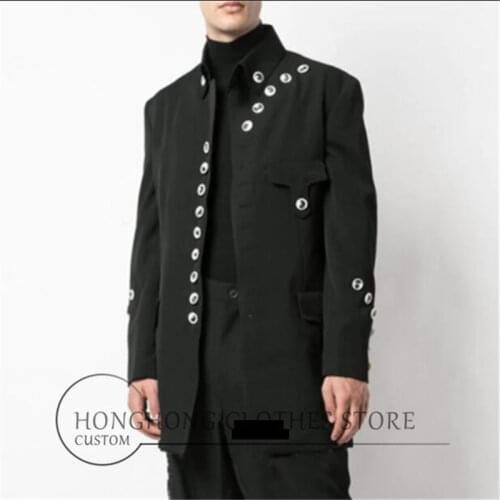 Original design of mens spring and autumn slim multi-button suit m-6xl large size individual business casual coat
