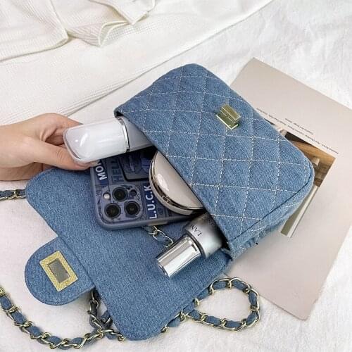 Lozenge Small Womens Bag Quilted Chain Crossbody Bags Female Simple Flap Designer Handbags 2021 Solid Color Square Shoulder Bag