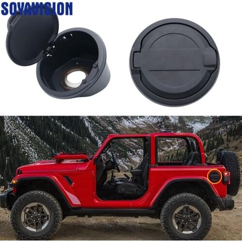 New Black Fuel Filler Door Cover Gas Tank Cap 2/4 Door For 2018 Jeep Wrangler JL