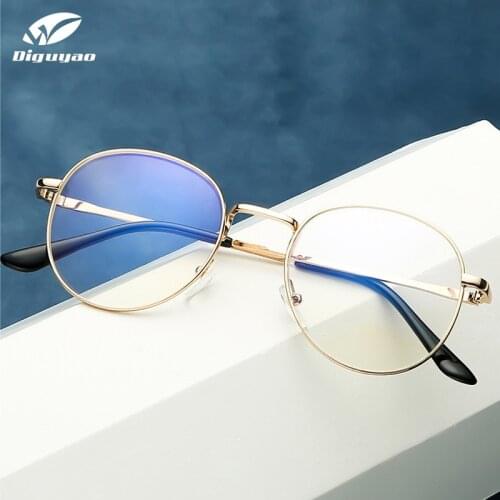 DIGUYAO Brand Female retro Round Glasses Women Optical eyeglasses computer anti blue light blocking gaming Fatigue glasses men