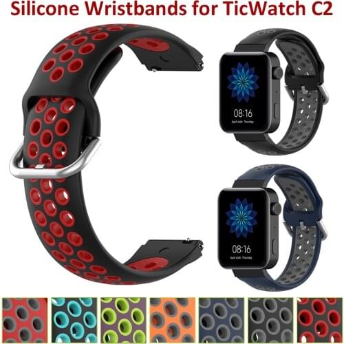 18mm Silicone Watchband Strap for Huawei B5 & LG Watch Style & Ticwatch C2 (Rose Gold) Wristband & Fossil Q Venture Gen 3/4 Band