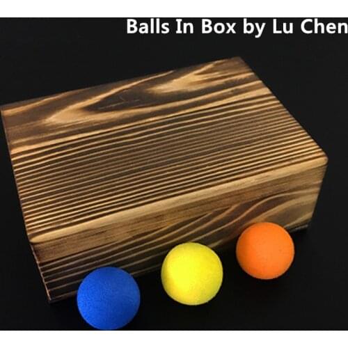 Balls in Box (Deluxe) By Lu Chen Stage Magic Tricks Magia Magician Close Up Illusions Gimmick 3 Balls Vanish Appear in Empty Box
