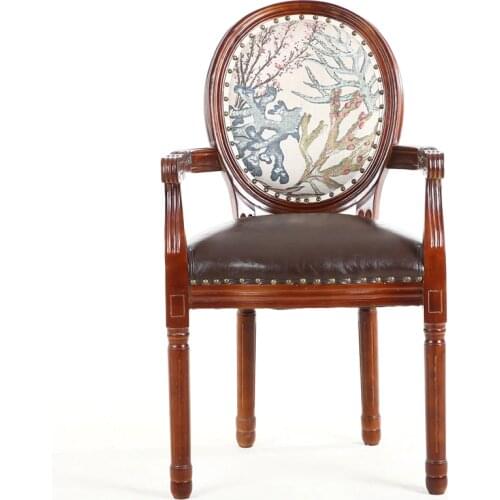 Solid wood home Nordic net red simple American retro dining chair restaurant cafe back stool makeup nail chair