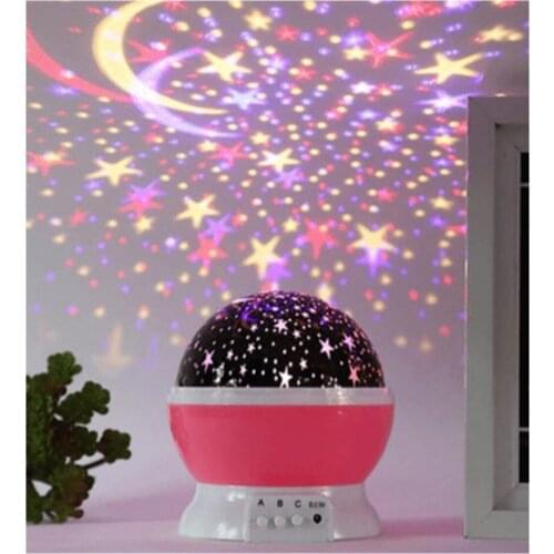 Rotating Projection Night Light Star Master Moon Star Led-Pink Home Bedroom