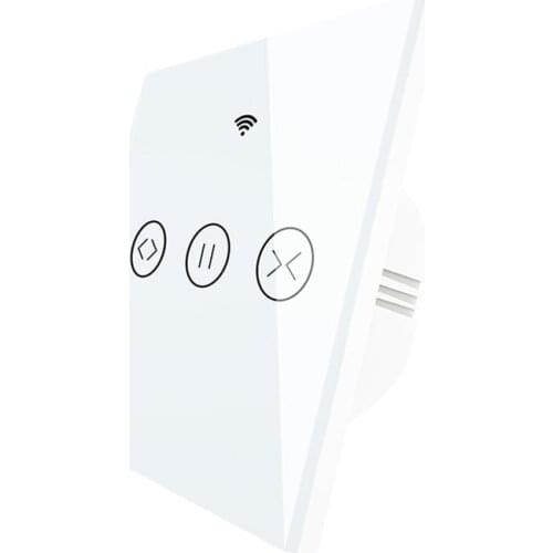 WiFi-rf Smart Touch Curtain switch, Blinds Roller Shutter door Switch, RF remote control, multiple switches Alexa / / / White