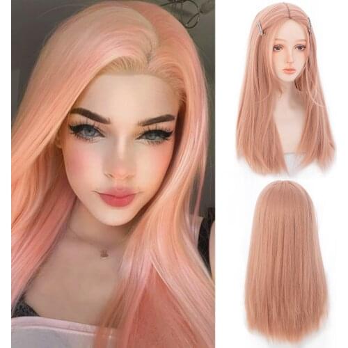 HOUYAN Female long straight hair red blonde wig female synthetic cosplay heat-resistant wig
